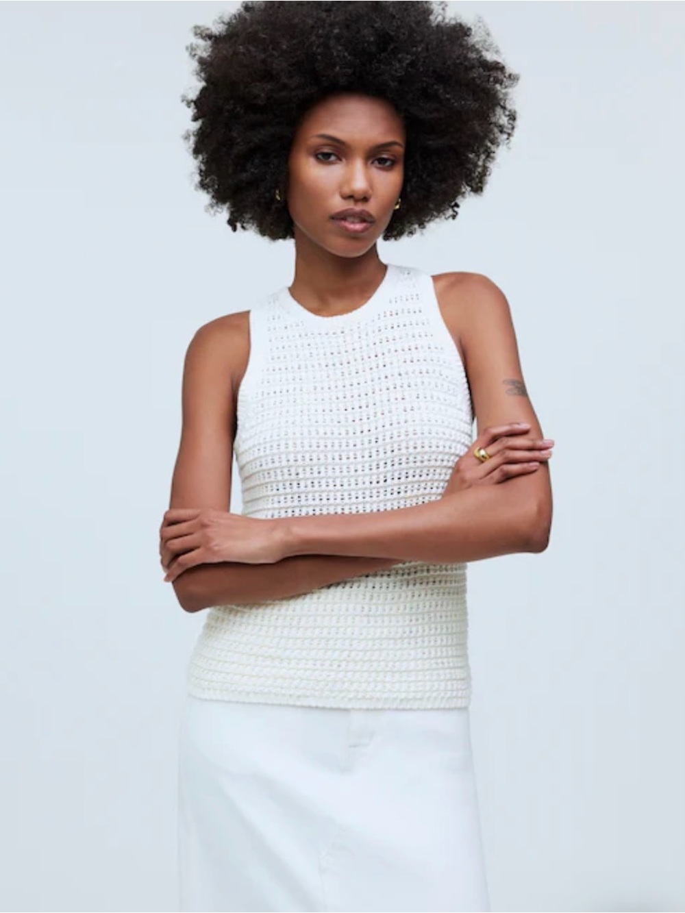 Madewell Crochet-Knit Cutaway Tan